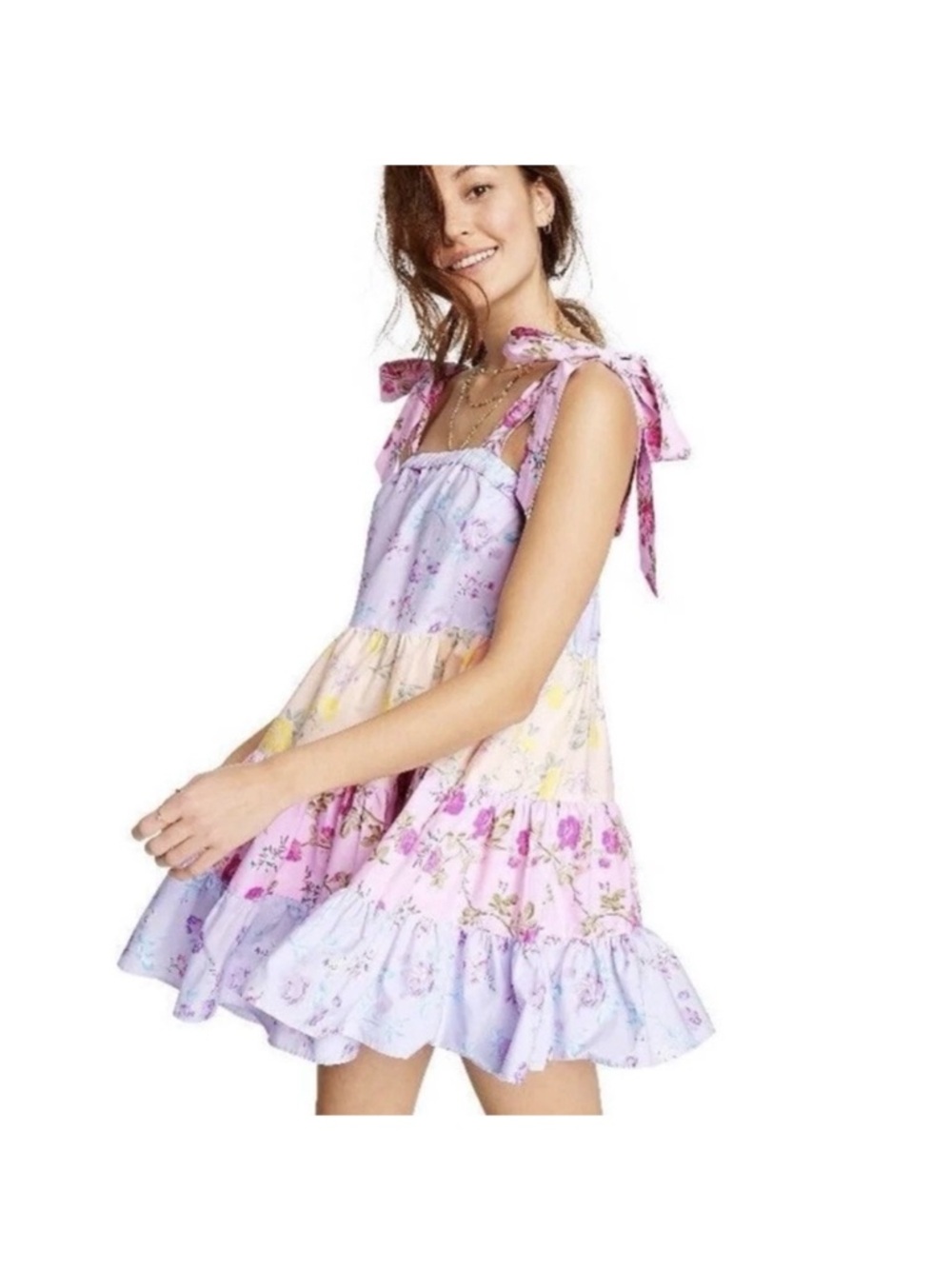 LOVE SHACK FANCY x Target Jeanne Floral Tiered Tie Shoulder Dress - Picture 2 of 5